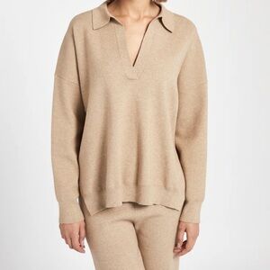 Rat & Boa Tan Knit Sweater and Slouchy Lounge Knit Trousers set